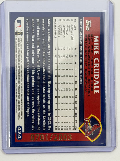 2003 Topps - Mike Crudale Gold /2003 #424