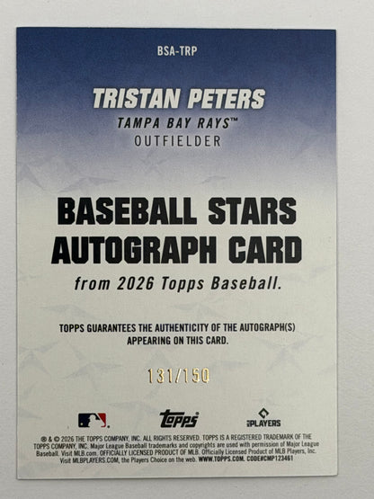 2026 Topps Baseball Stars - Tristan Peters Autograph Blue /150 #BSA-TRP