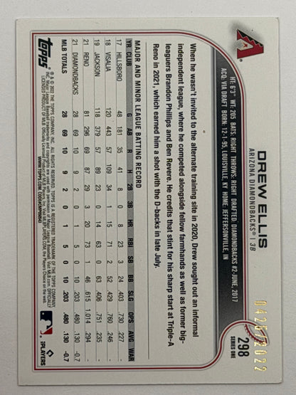 2022 Topps - Drew Ellis Gold /2022 #298